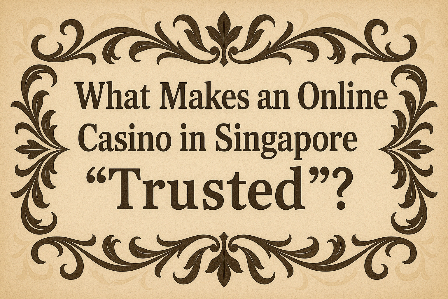 What Makes an Online Casino in Singapore “Trusted”?