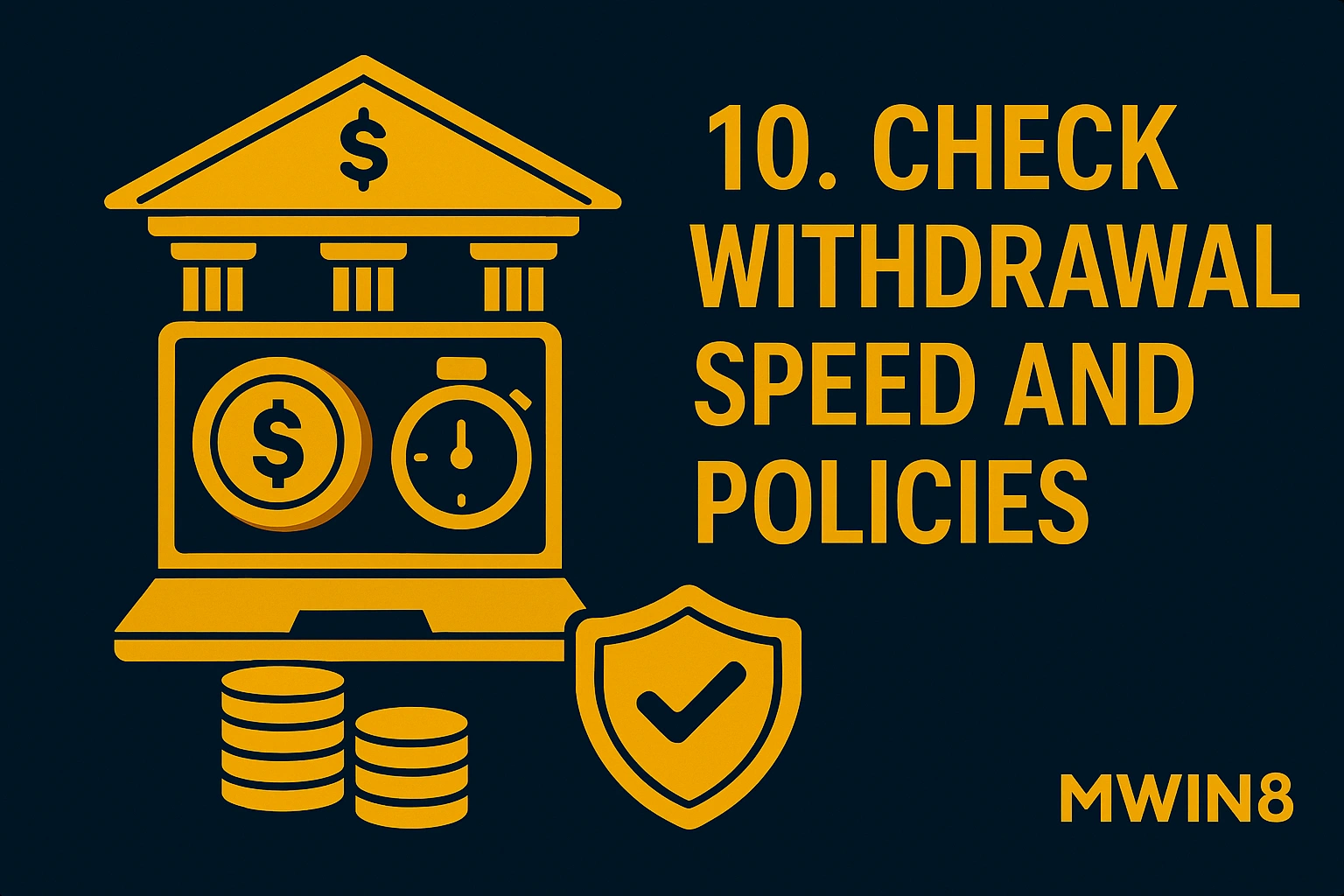 Withdrawal speed icons showing fast payouts and secure policies.