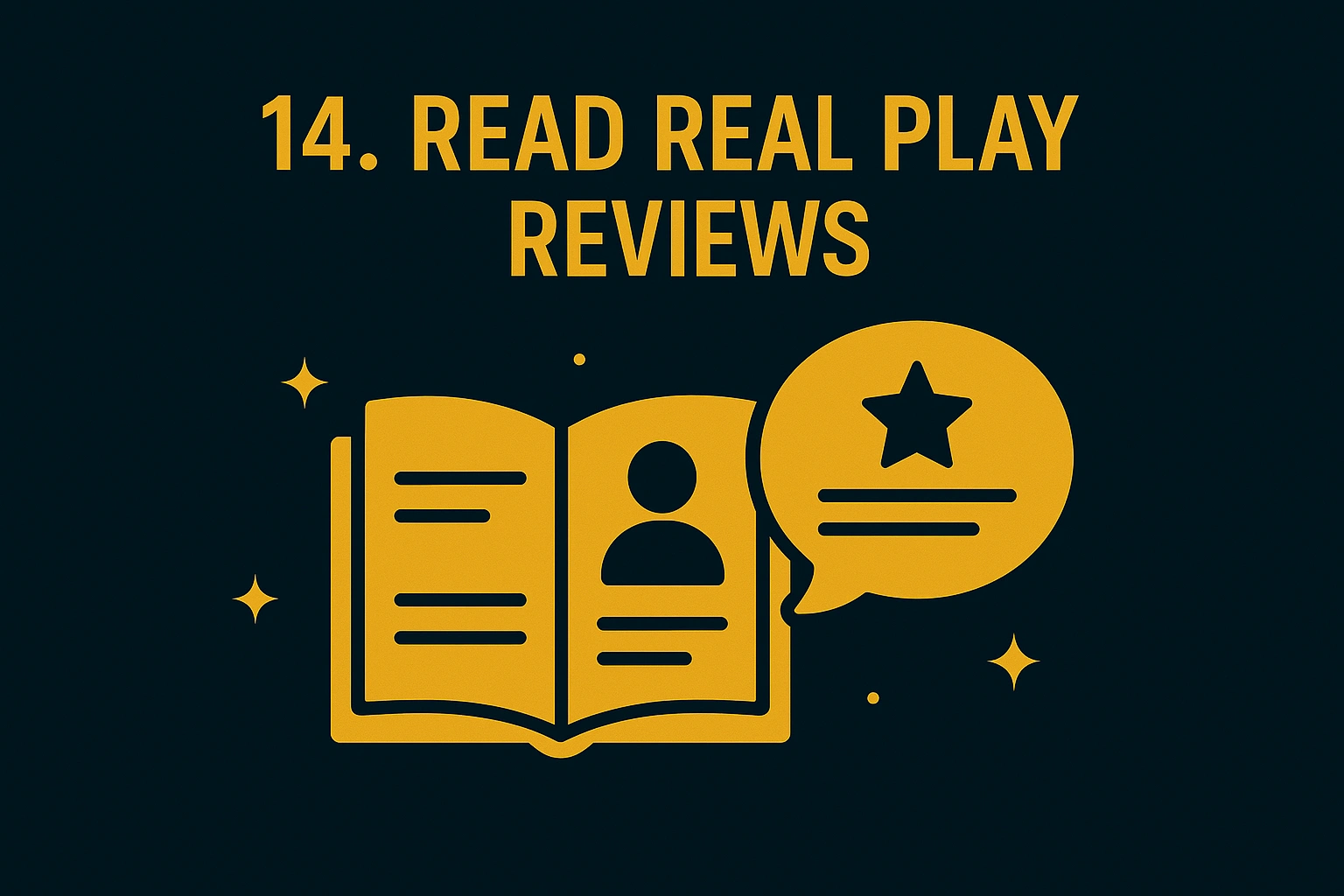 Review book and rating star icon representing real user feedback.
