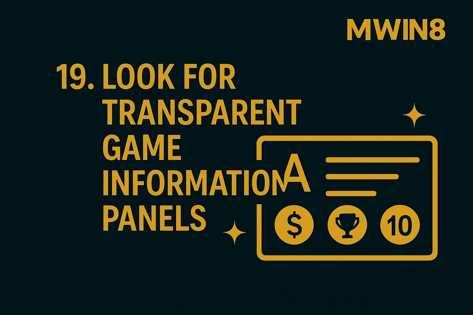 Game information board showing symbols, payout icons, and rules.