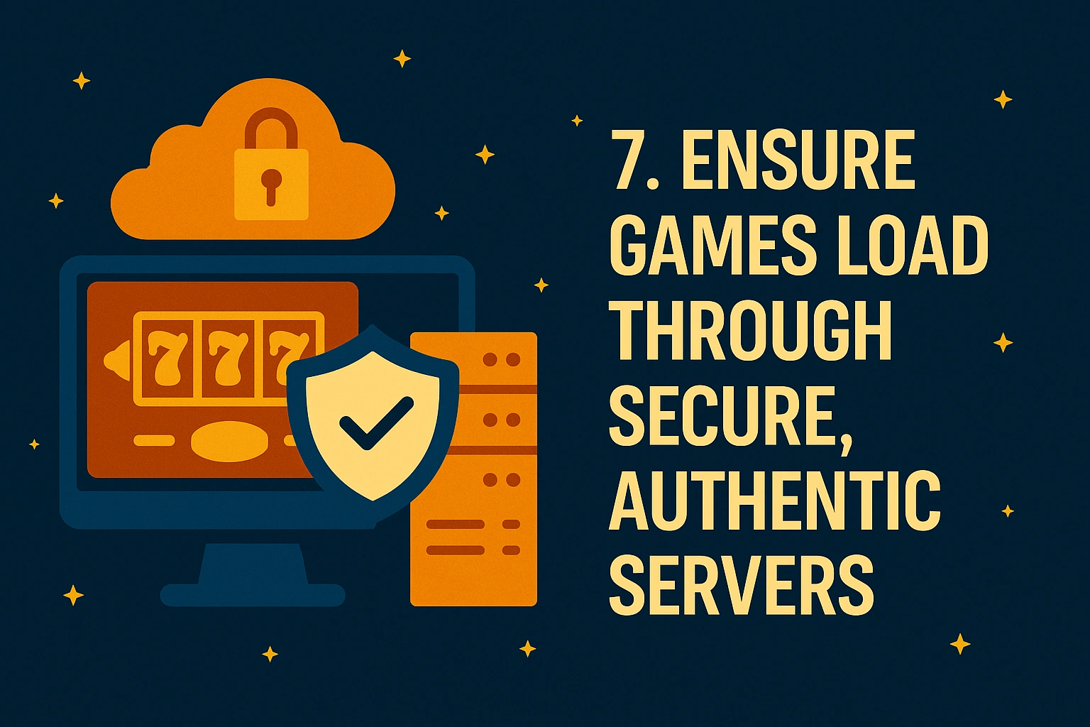 Secure server icon showing protected online casino game hosting.